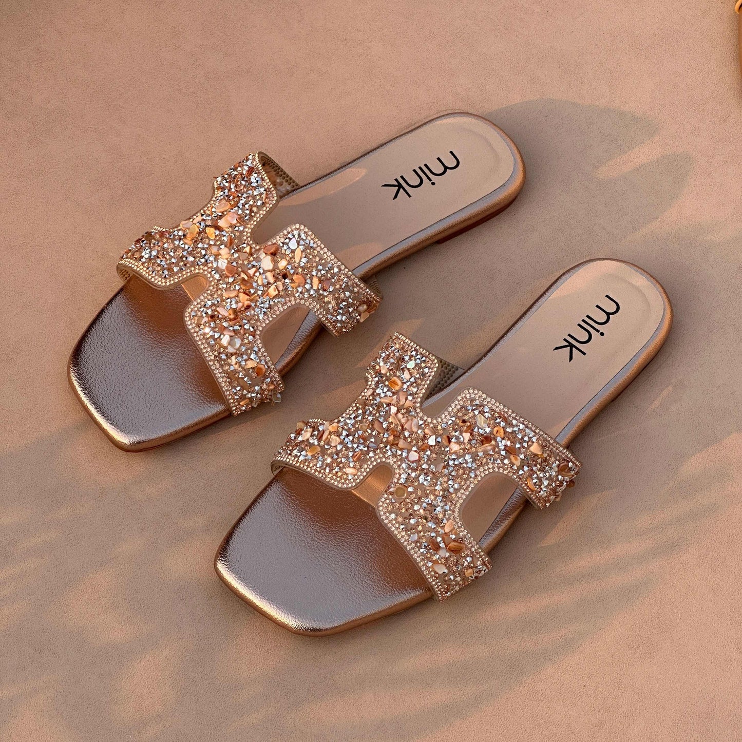 BLING SLIDES | Rose Gold