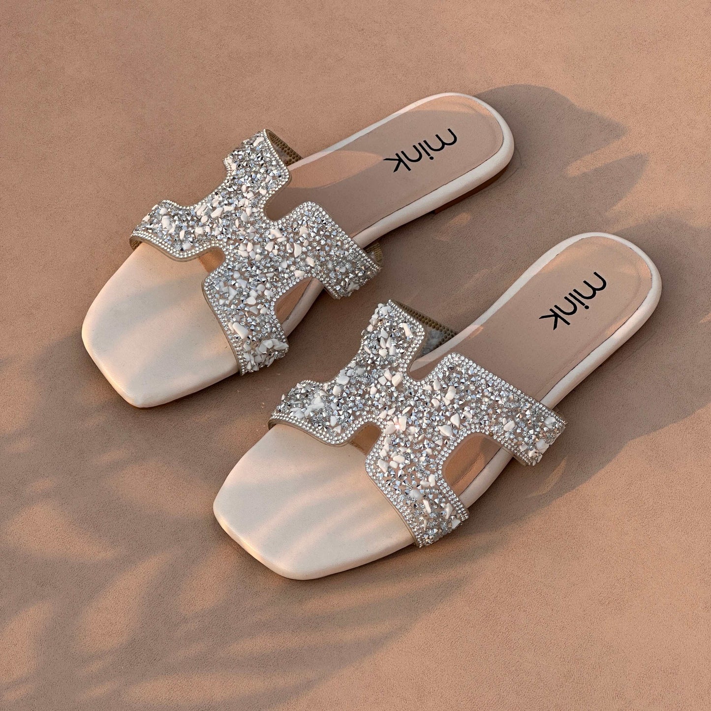 BLING SLIDES | White