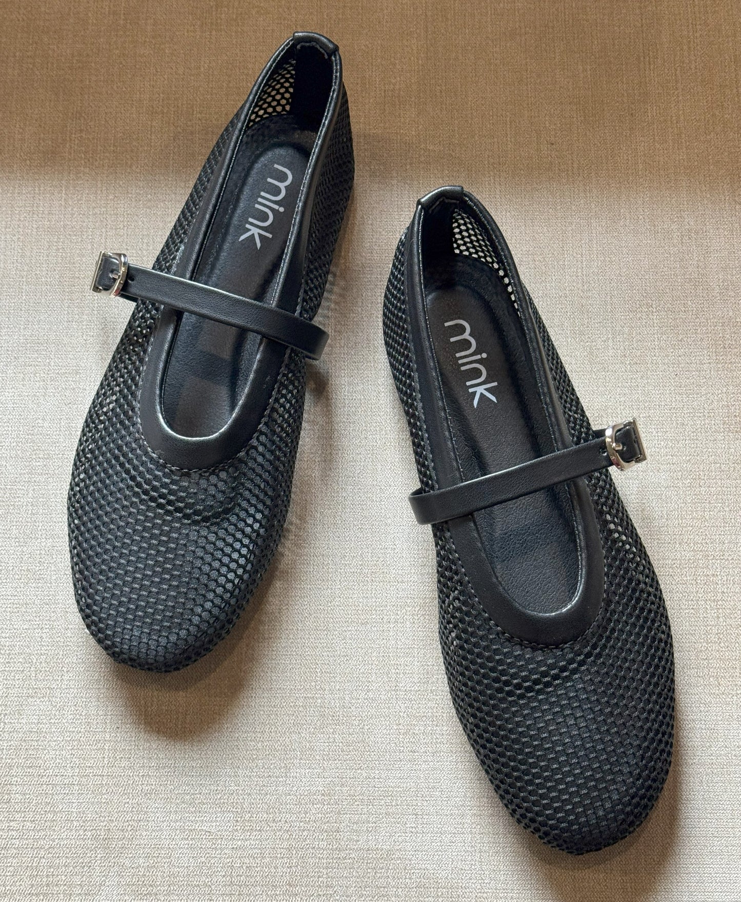 ROUNDED MESH BALLET | Black