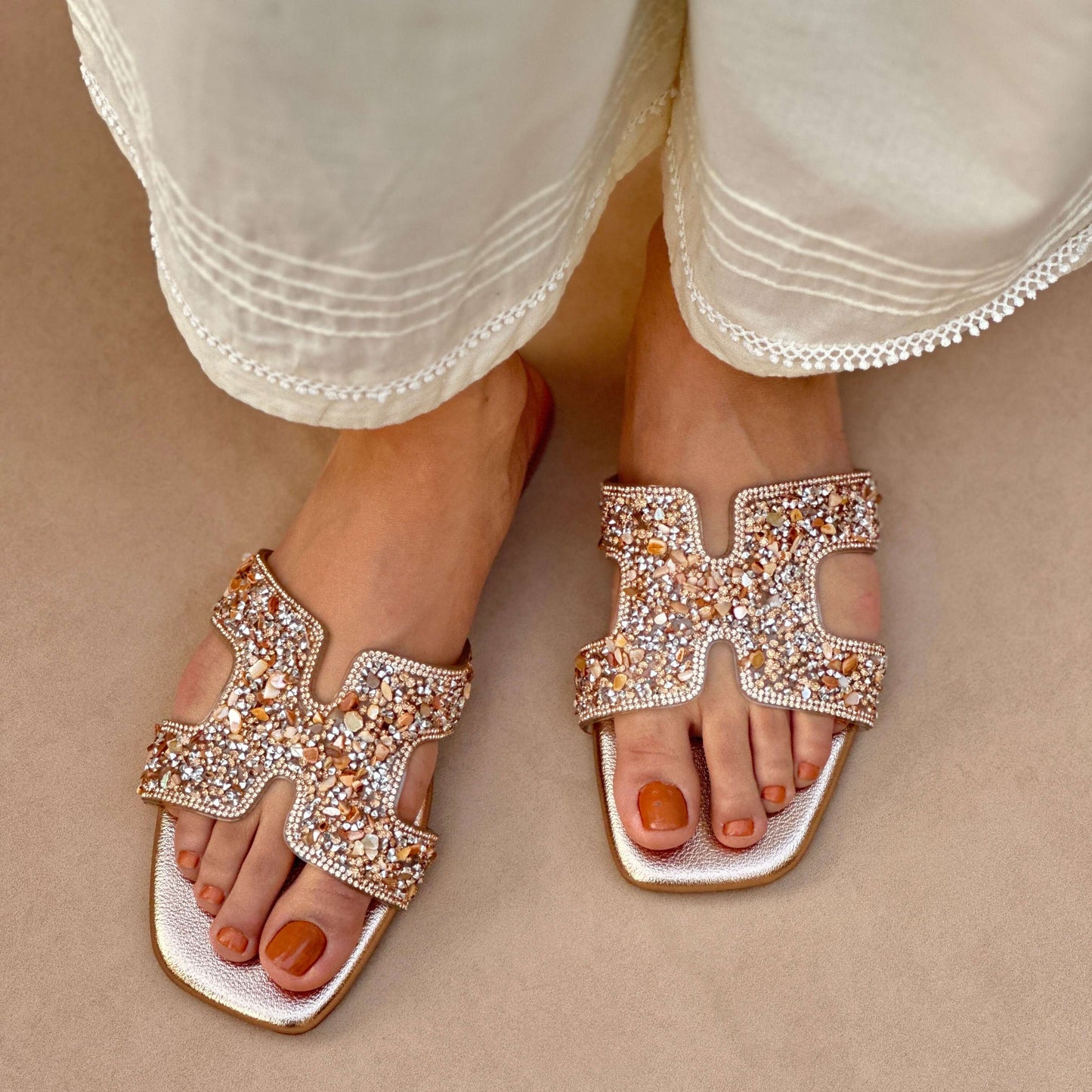 BLING SLIDES | Rose Gold