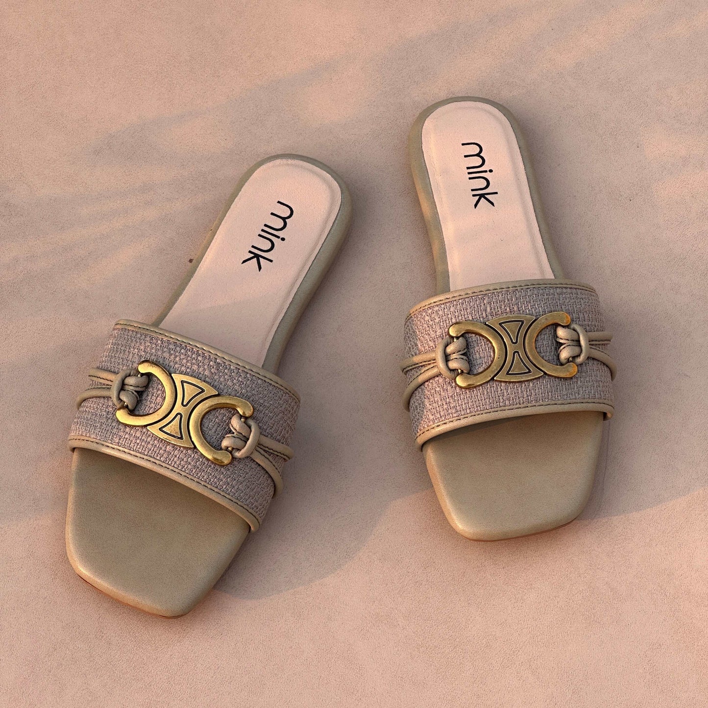 CELINE SLIDES | Olive Green