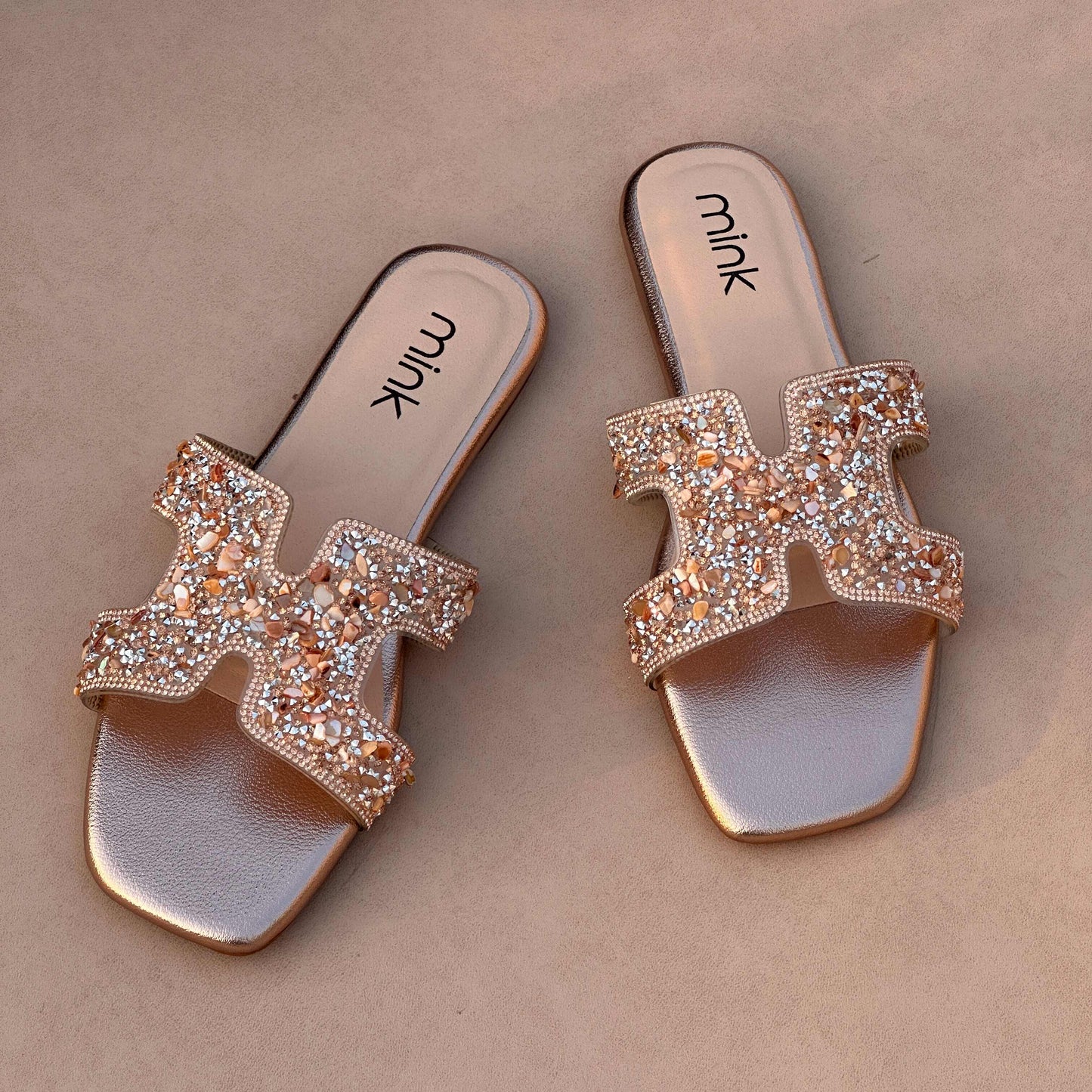 BLING SLIDES | Rose Gold