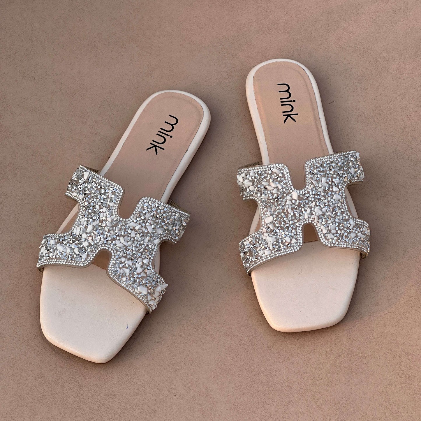BLING SLIDES | White