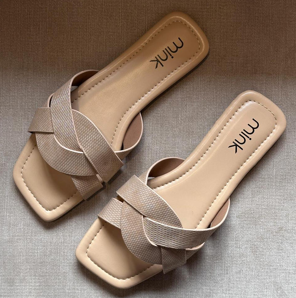 TWISTIES SLIDES | Beige