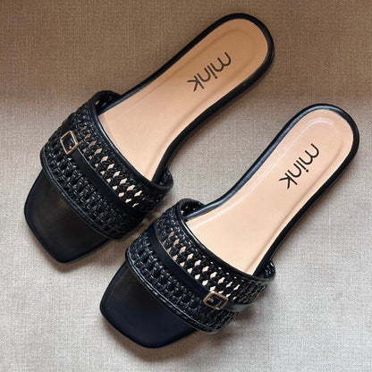 KNITTED SLIDES | Black