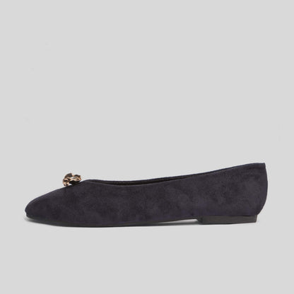 BROOCH SUEDE PUMPS | Navy Blue
