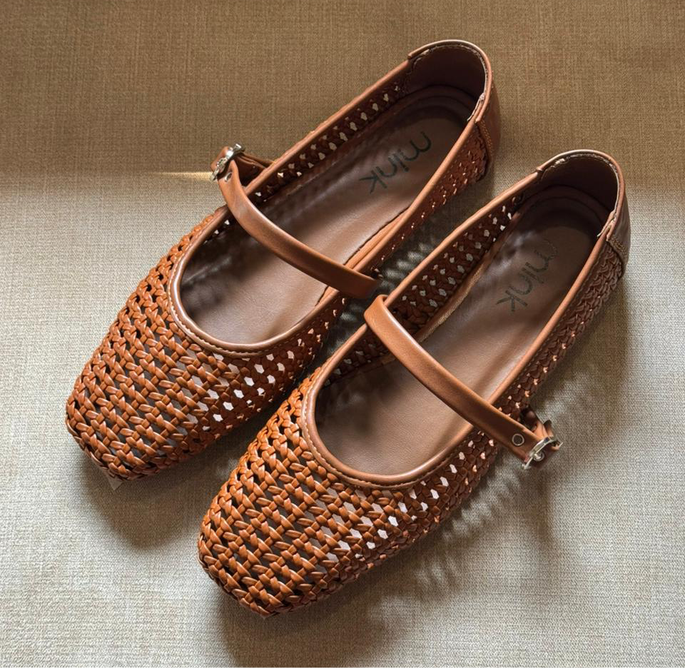 KNITTED MARYJANES | Red Beech