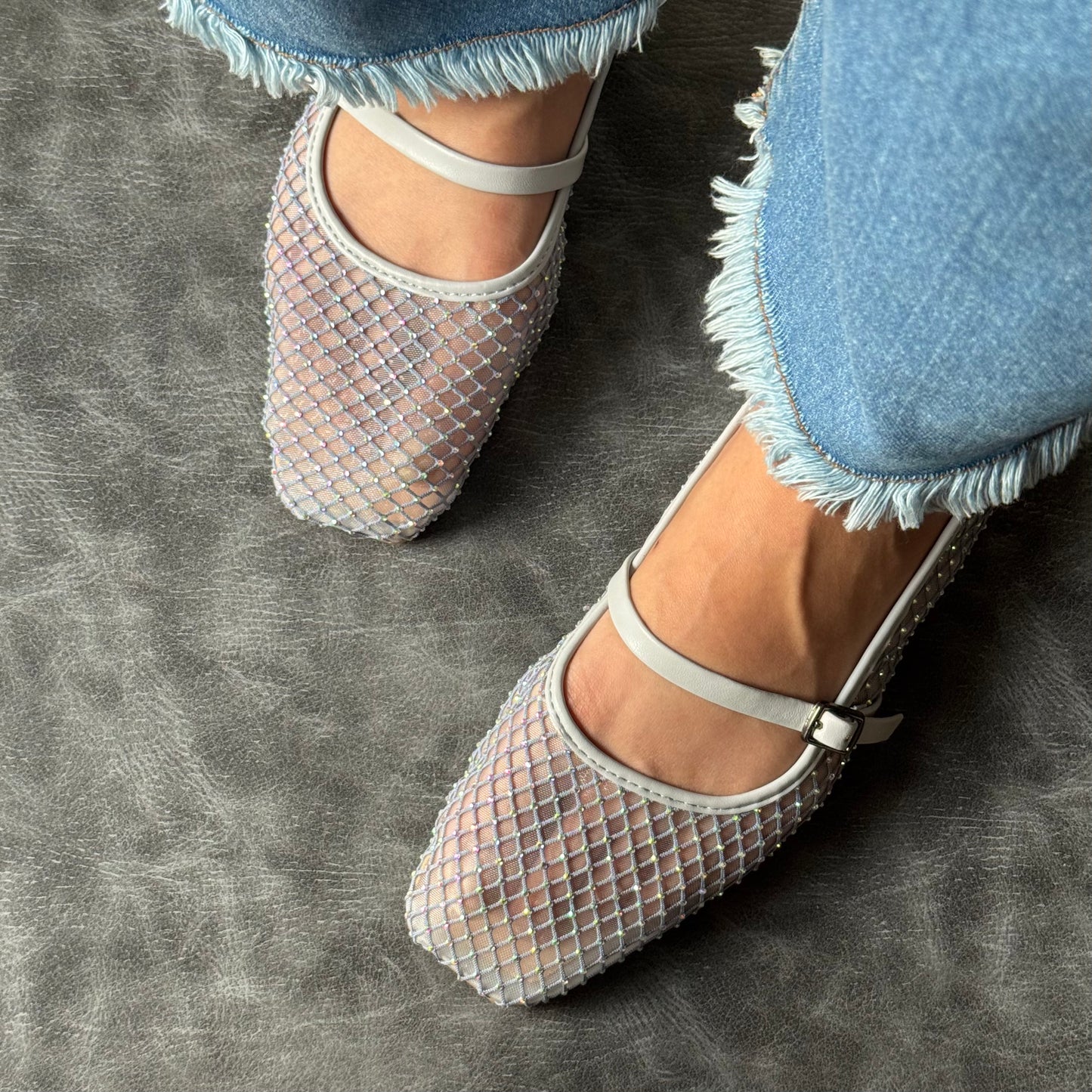 BLING MESH BALLET | Ocean Gray