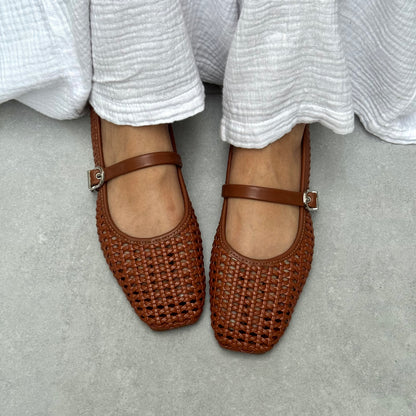 KNITTED MARYJANES | Red Beech