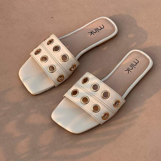 RINGLET SLIDES | White