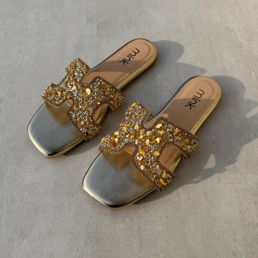 BLING SLIDES | Gold